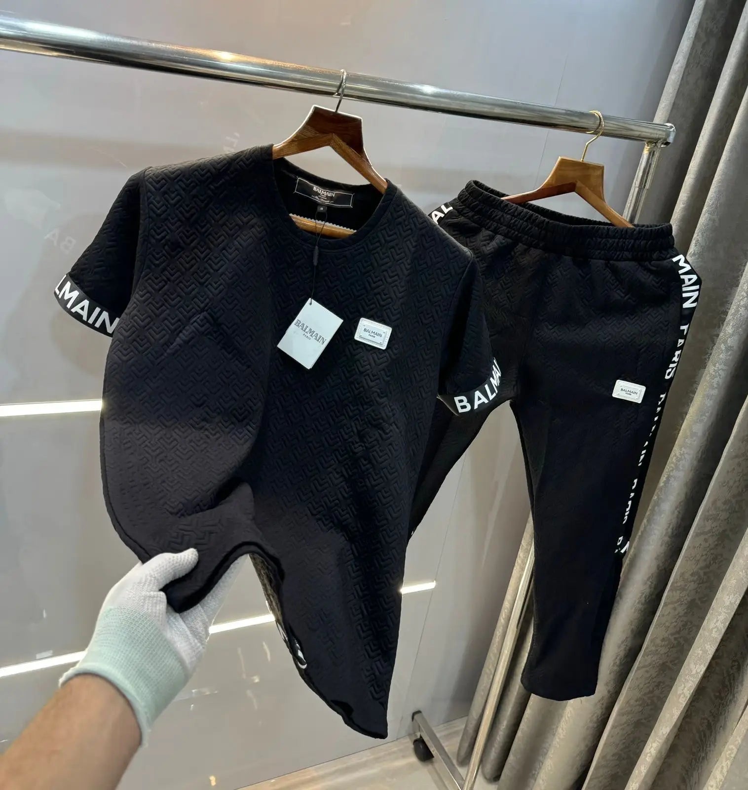 Balmai n Paris Black Logo Print Imported Tracksuit