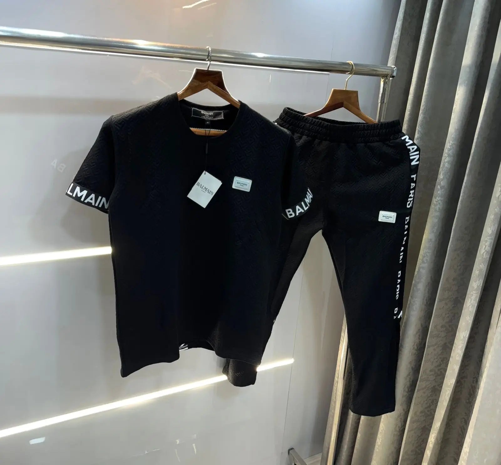 Balmai n Paris Black Logo Print Imported Tracksuit