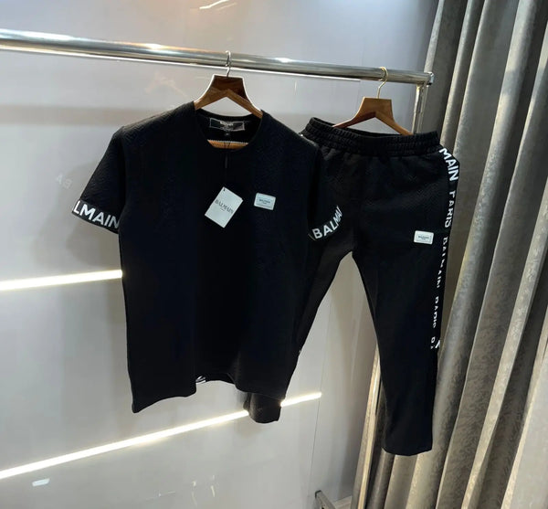 Balmai n Paris Black Logo Print Imported Tracksuit