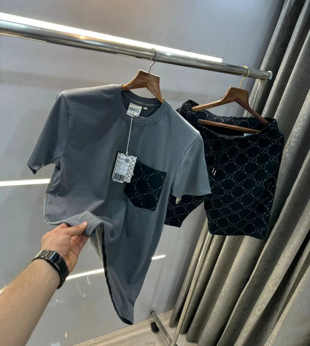Gucc i  gery Black  Logo Print Premium Cord Set