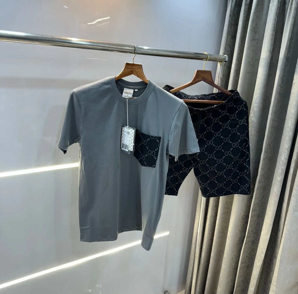 Gucc i  gery Black  Logo Print Premium Cord Set