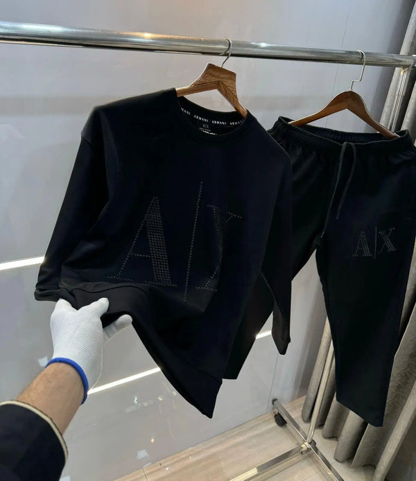 Arman i E·xchange Black Logo Work Imported Oversized Tracksuit