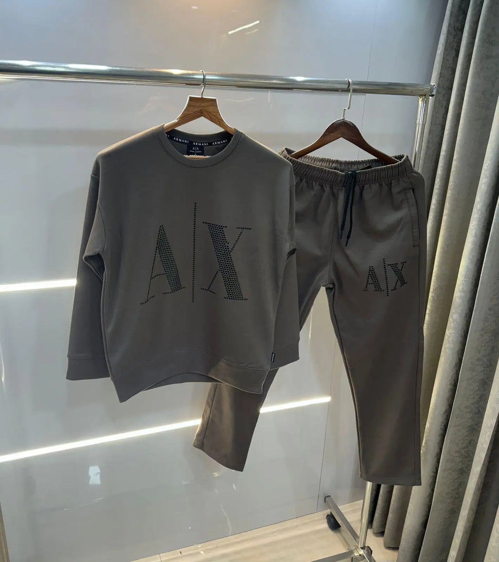 Arman i E·..X!change dark brown Logo Work Imported Oversized Tracksuit