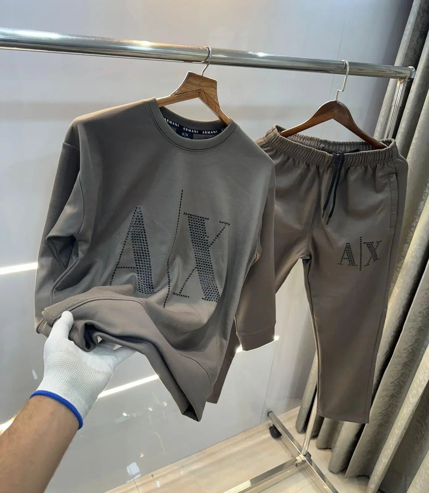 Arman i E·..X!change dark brown Logo Work Imported Oversized Tracksuit