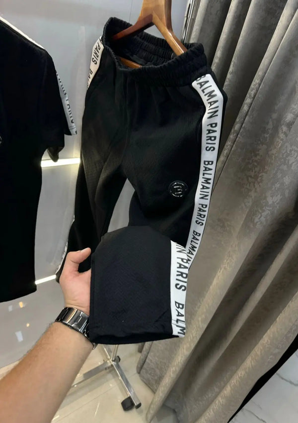 Balmai n Paris Black Logo Print Imported Tracksuit