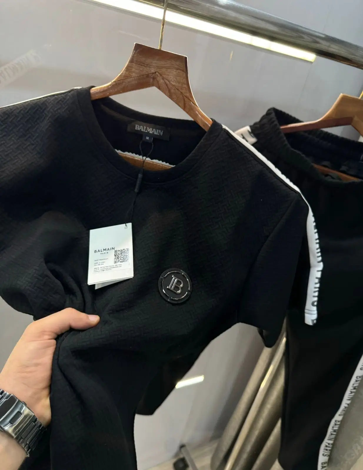Balmai n Paris Black Logo Print Imported Tracksuit