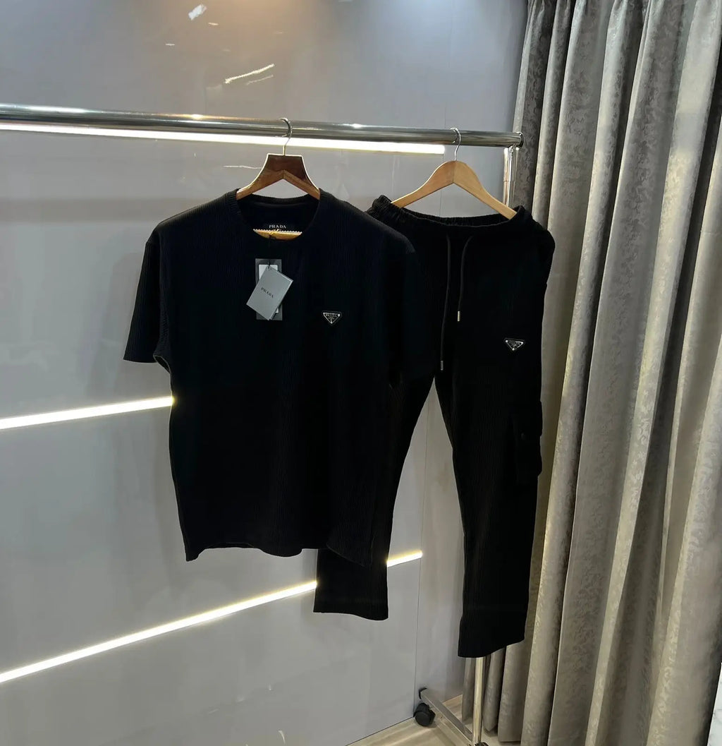 Prad a Milano Black Steel Logo Designer Imported Premium Tracksuit