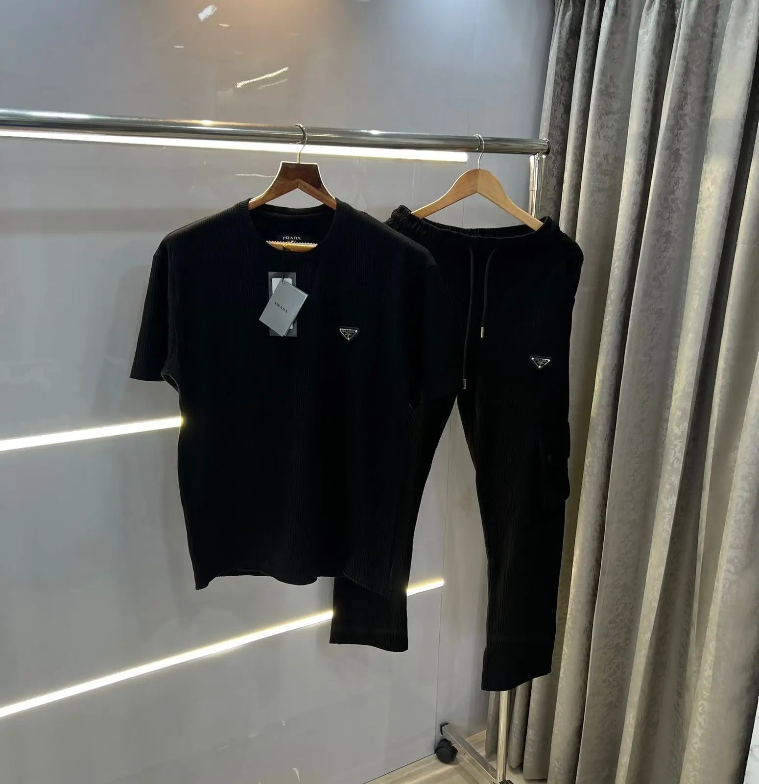 Prad a Milano Black Steel Logo Designer Imported Premium Tracksuit