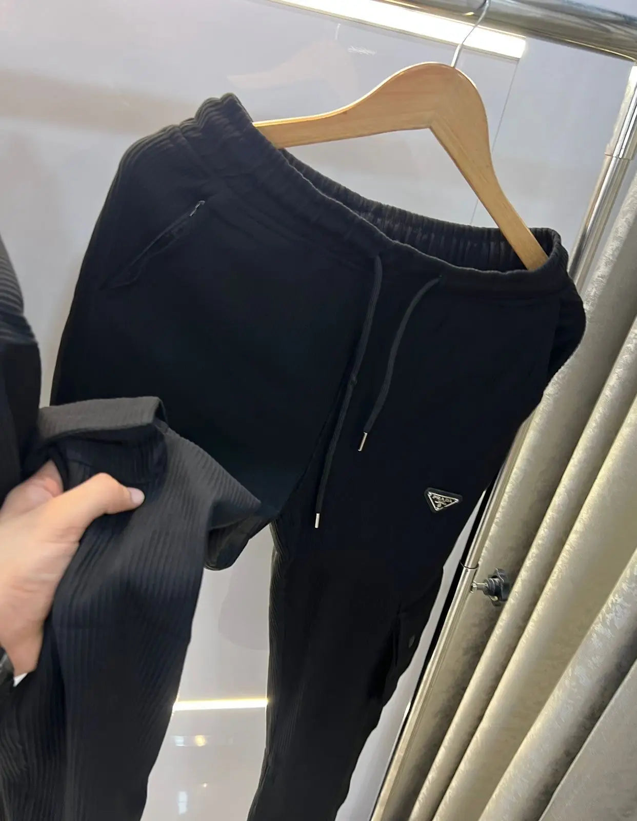 Prad a Milano Black Steel Logo Designer Imported Premium Tracksuit
