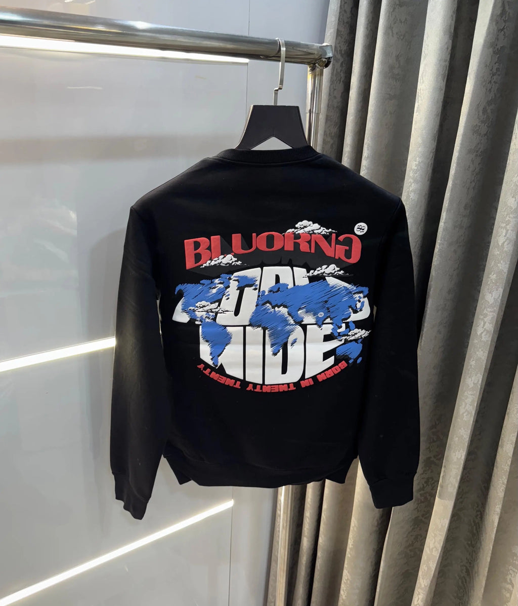Bluoran g Black Logo Back Print Premium Sweatshirt