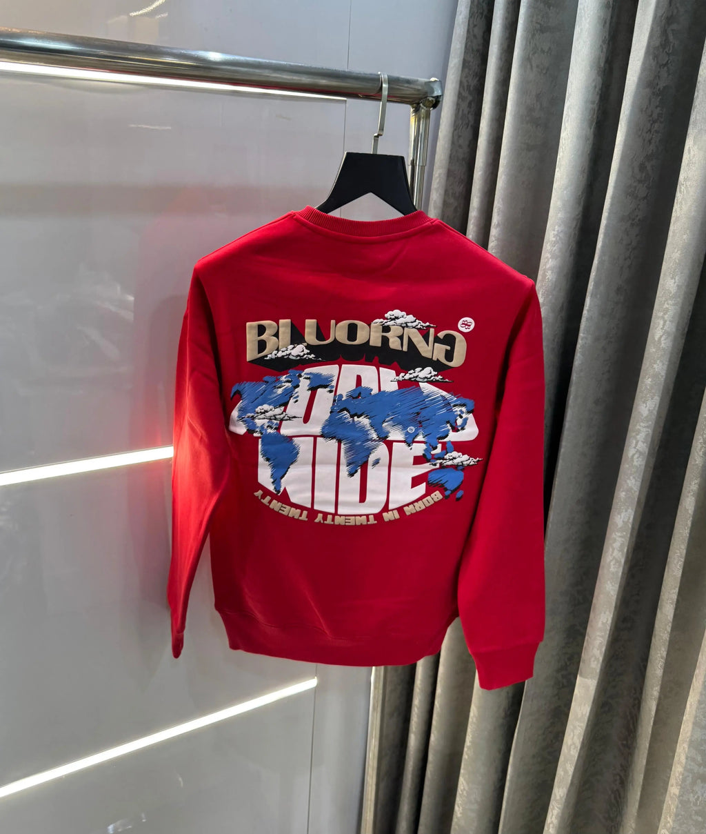 Bluoran g Red Logo Back Print Premium Sweatshirt