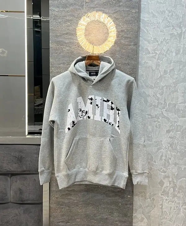 Amir i Light Grey Printed Premium Hoodie