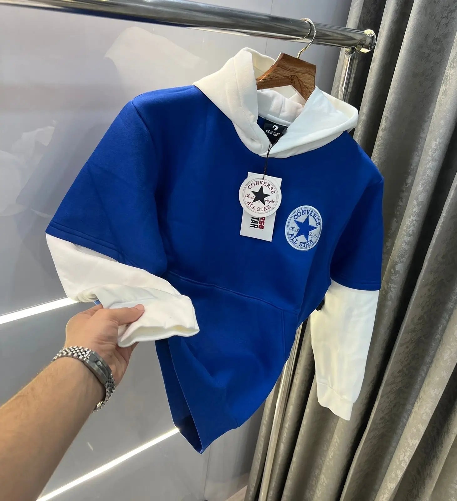 Convers e All star Blue sneaker Premium Hoodie