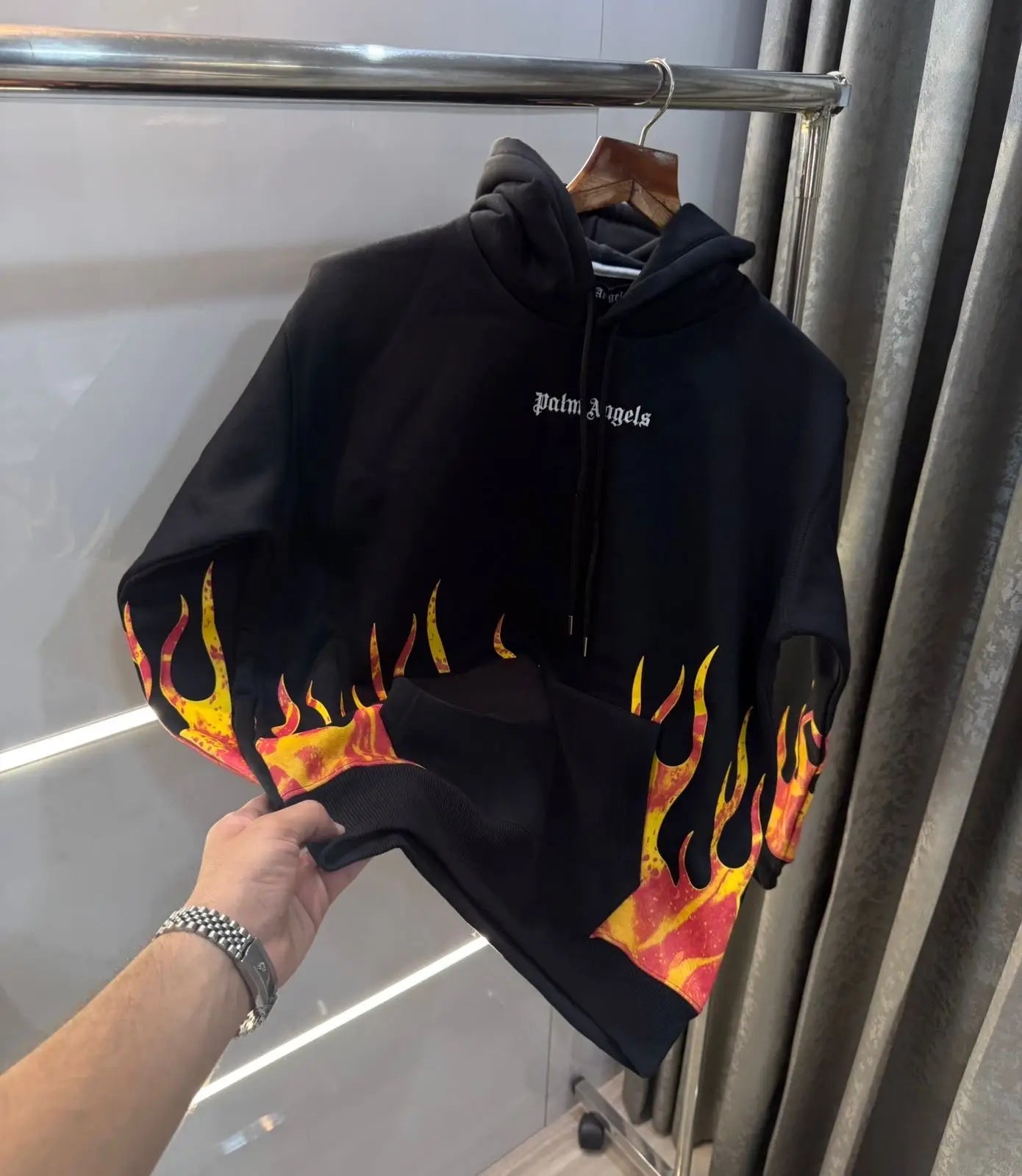 Palm Angels Black  Printed Imported Hoodie
