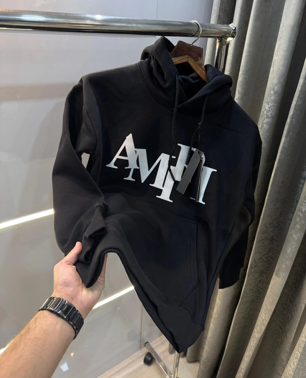 Amir i Black Embroidery Imported Premium Hoodie