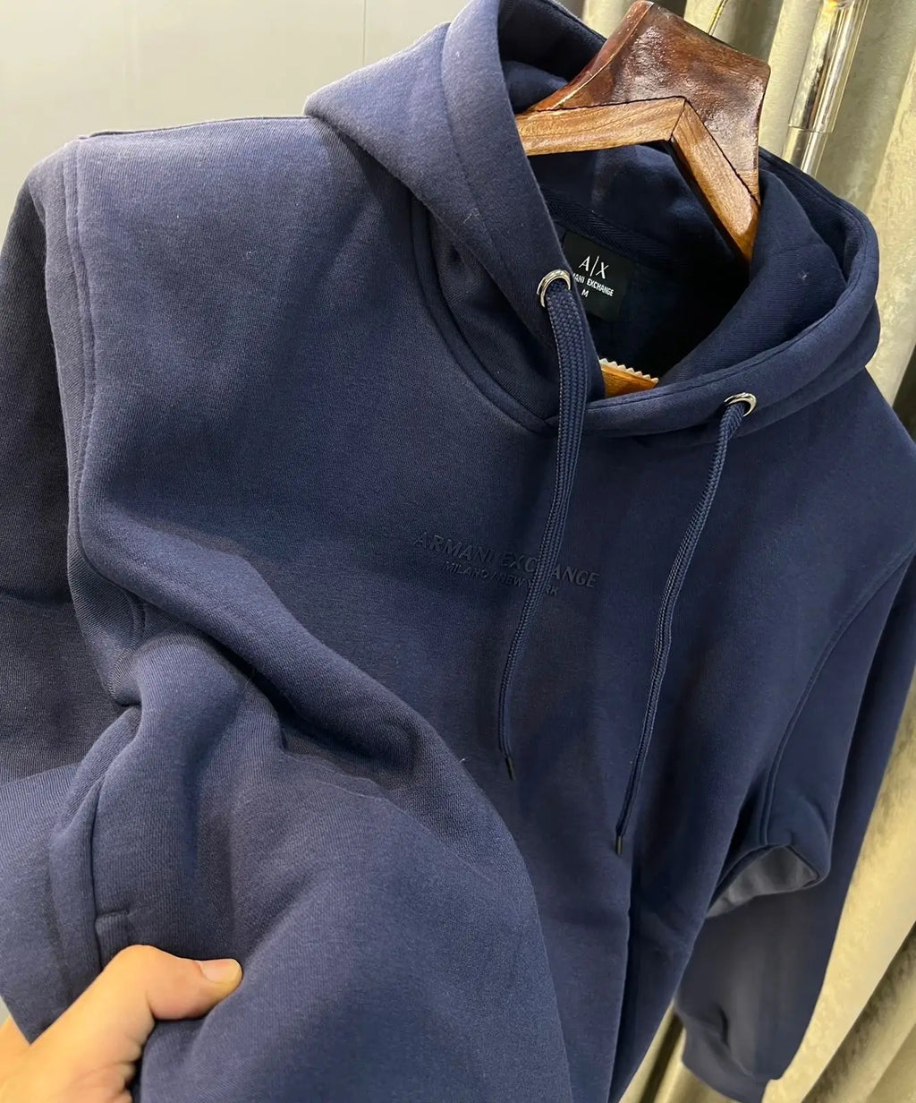Arman i Exchange Navy Blue Logo Print Imported Premium Hoodie