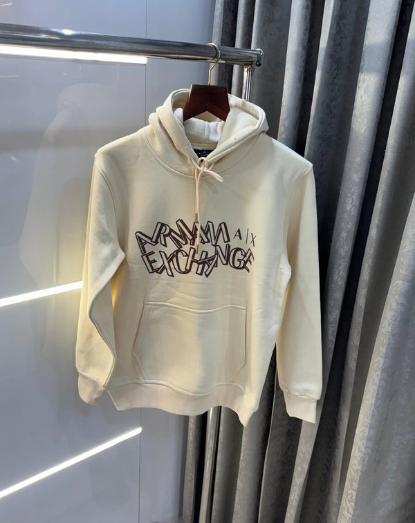 Arman i Exchange Cream Logo Print Imported Premium Hoodie