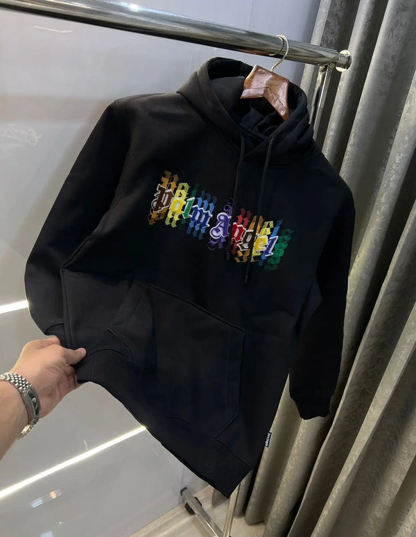 Palm Angels Black  EmBOS5.. e Logo Imported Hoodie