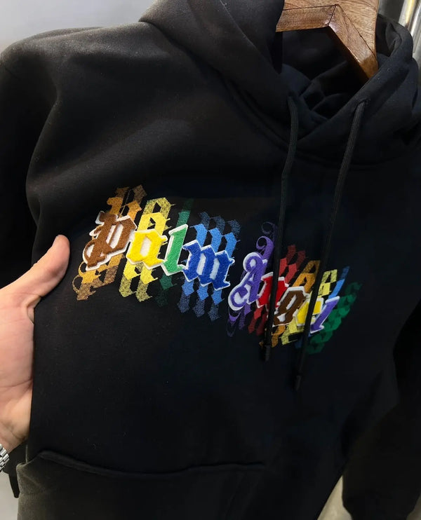 Palm Angels Black  EmBOS5.. e Logo Imported Hoodie