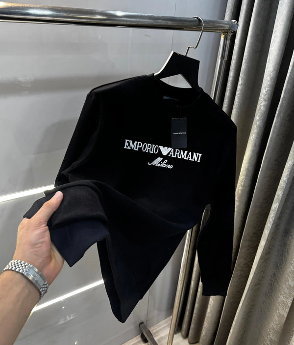 Arman i Exchange Black Logo Print Premium Sweatshirt