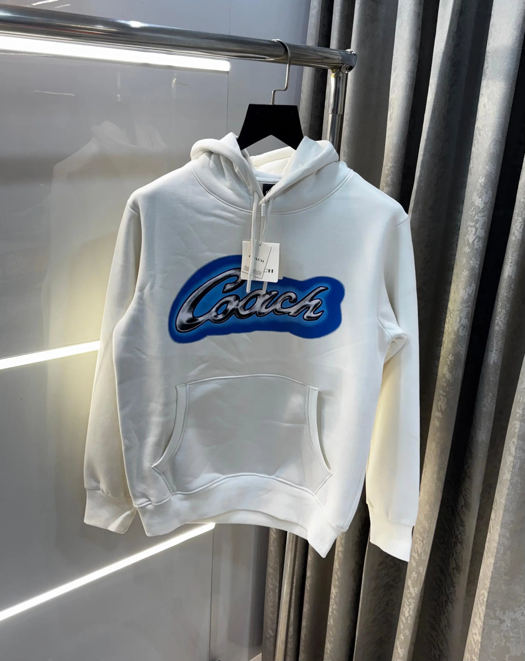 Coac h White  MonogR..AM Printed Imported Hoodie