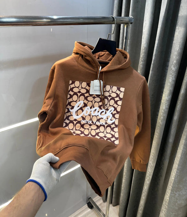 Coac h Brown  MonogR..AM Printed Imported Hoodie