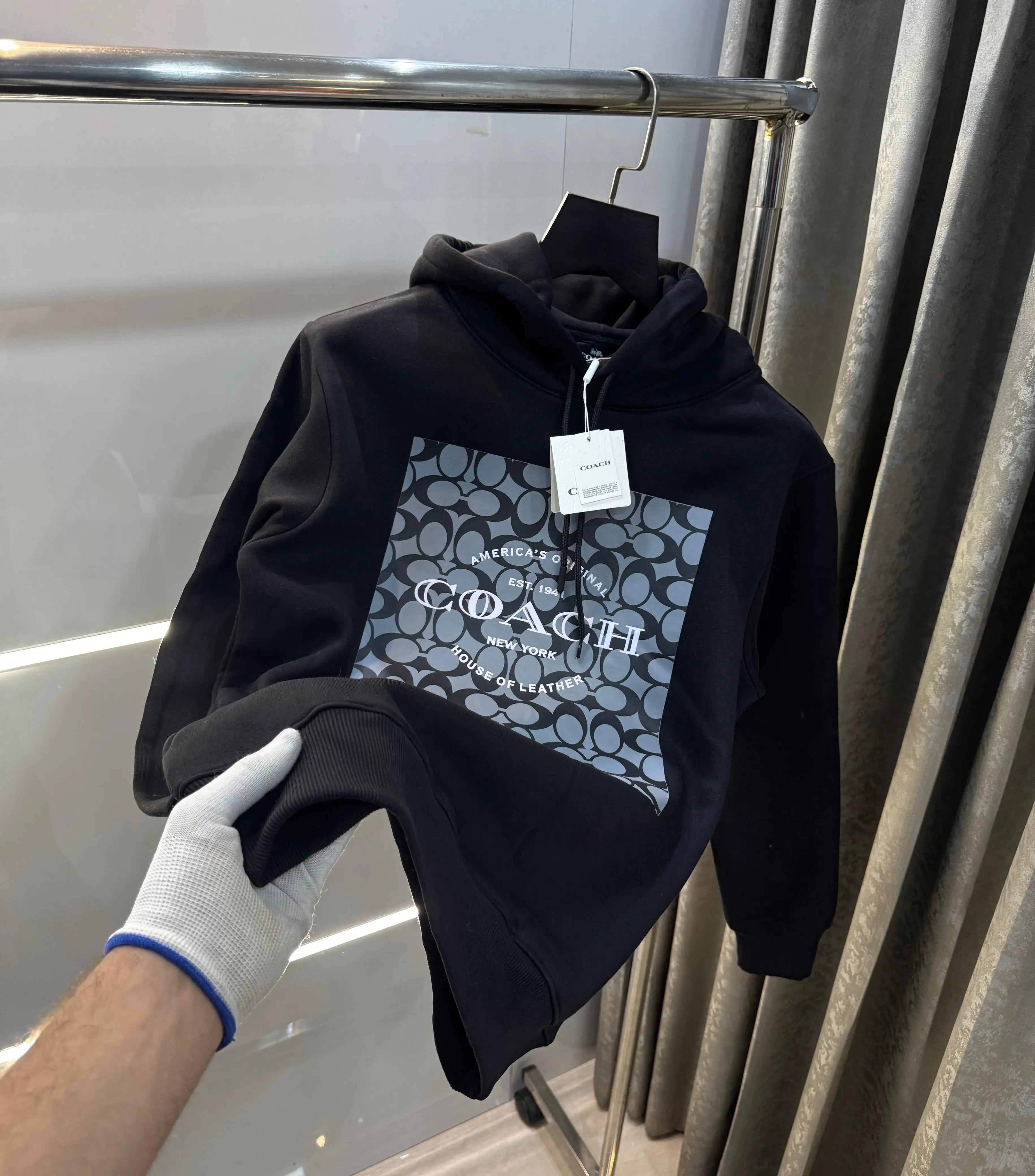 Coac h Black  MonogR..AM Printed Imported Hoodie