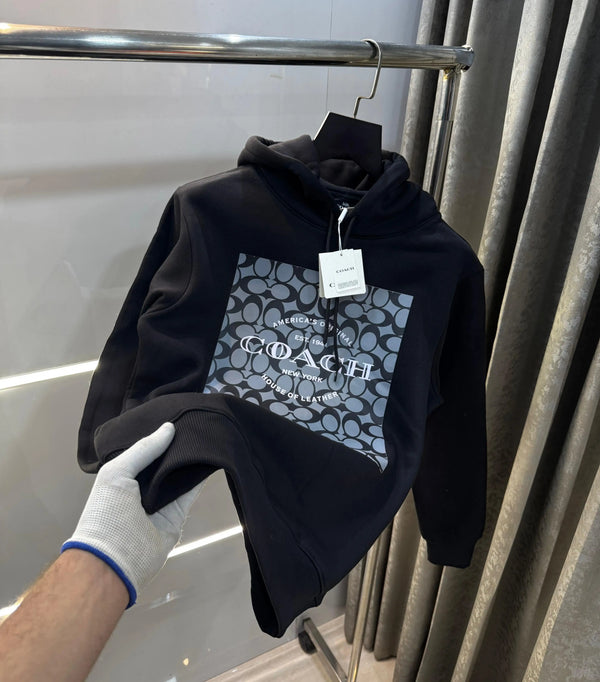 Coac h Black  MonogR..AM Printed Imported Hoodie