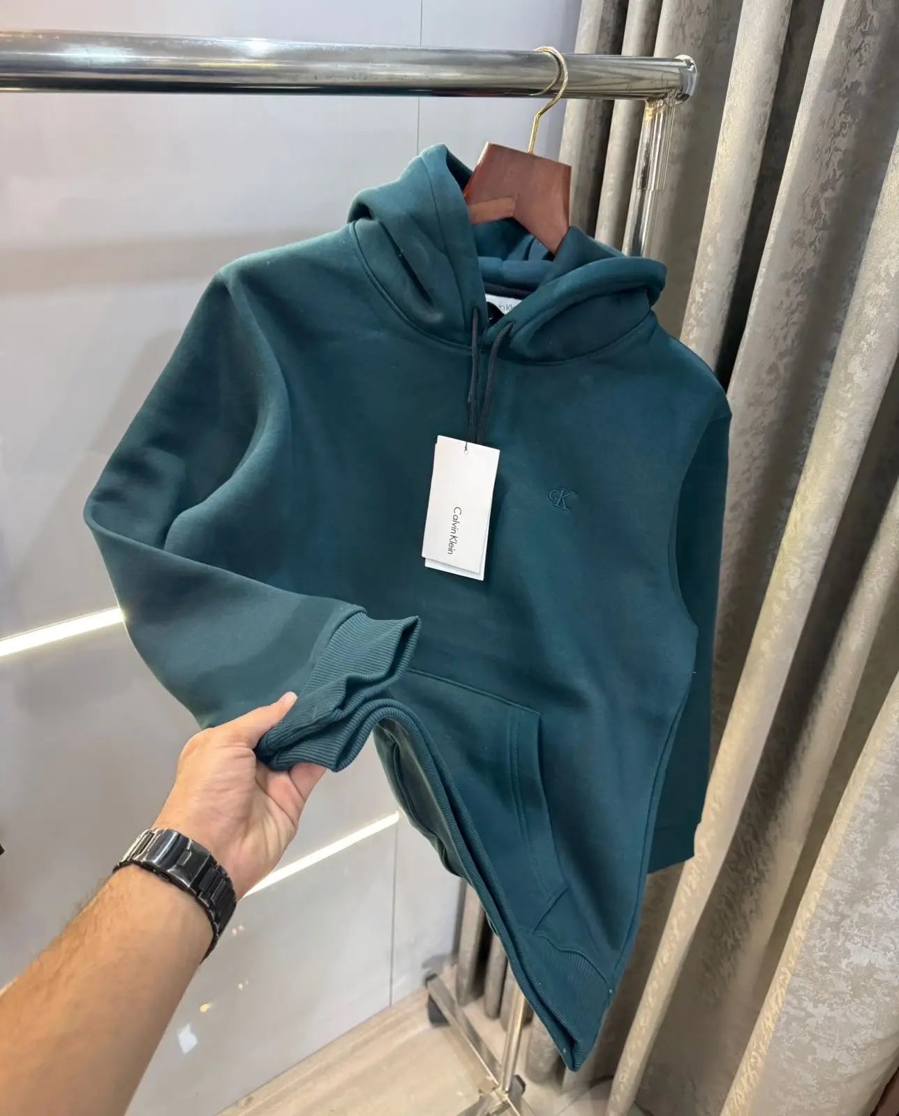 Calvin Klei n Bottle green Embroidery Logo Imported Premium Hoodie