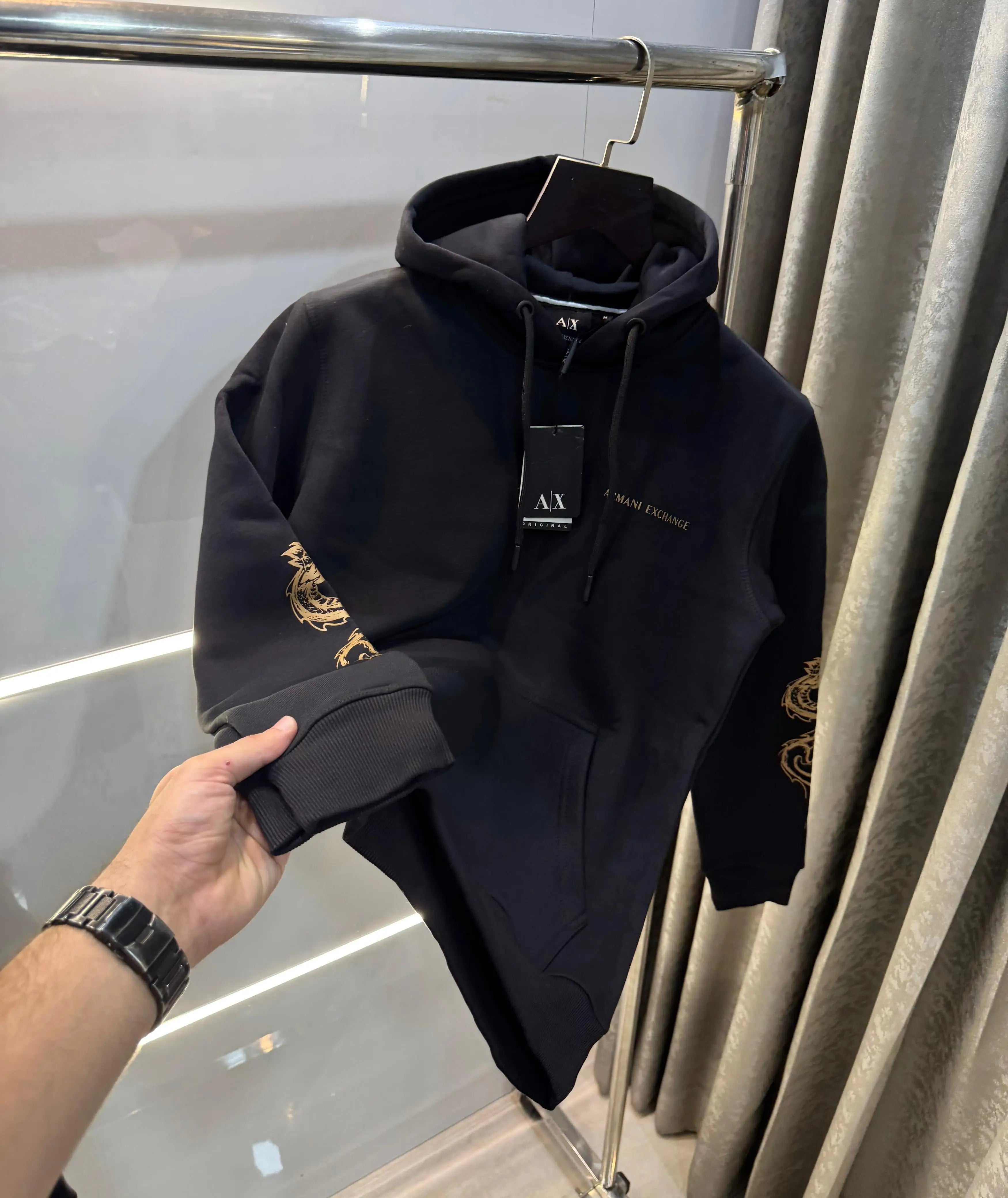 Arman i E-xchange Black hand  Print Premium Hoodie