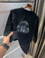 Essentia l Black  Logo Print Imported Premium Sweatshirt