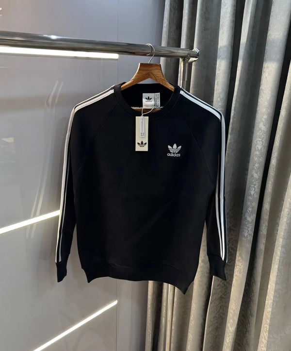 Adida s Black Embroidery Logo Imported Sweatshirt