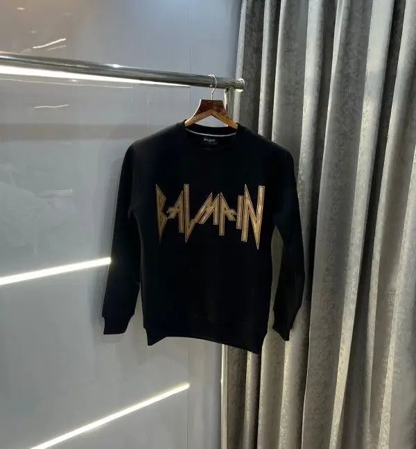 Balmai n Paris Black Logo Print Premium Sweatshirt