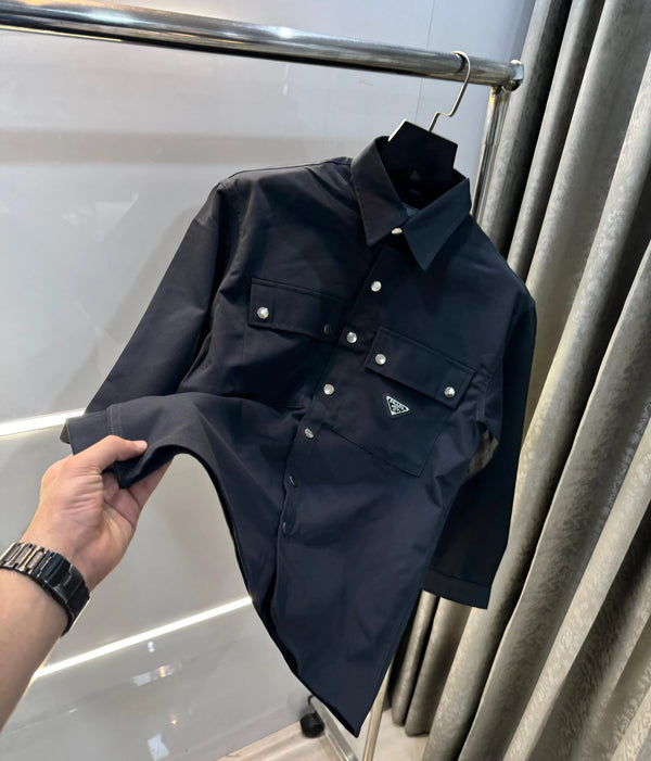 Prad a Milano Black  Steel Logo Premium Shacket