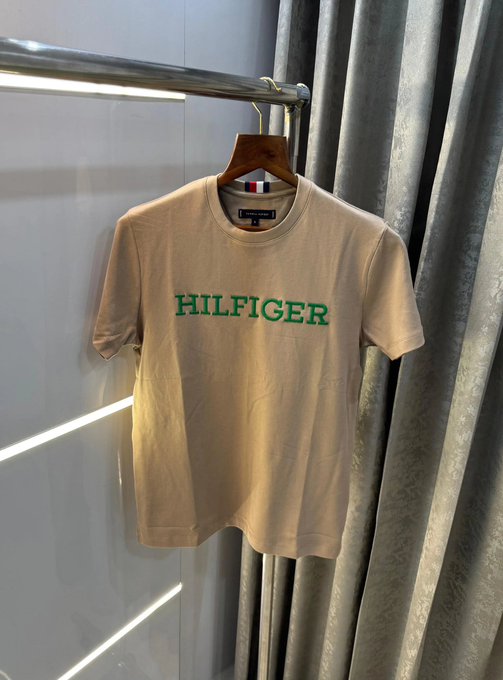 Tommy Hilfige r Beige Embroidery Logo Premium Polo T-Shirt