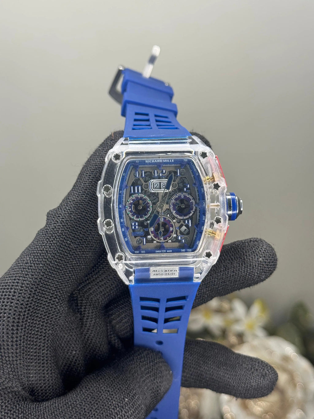 Richard Mille Mc Laren Blue Chronograph Watch