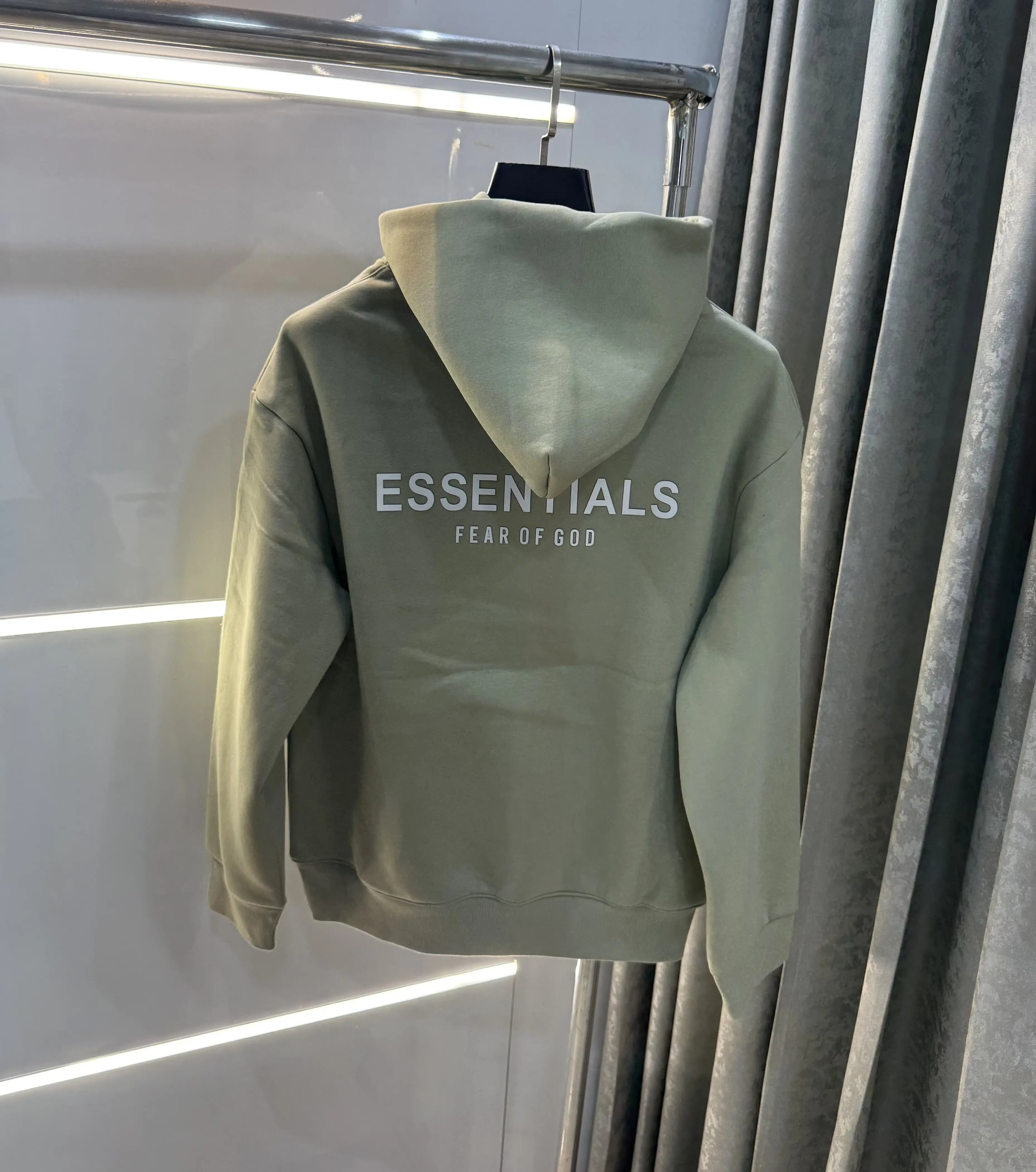 Essential Olive Logo Work Imported Hoodie
