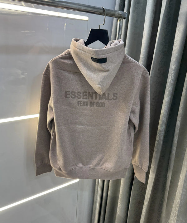 Essential Milange Logo Work Imported Hoodie