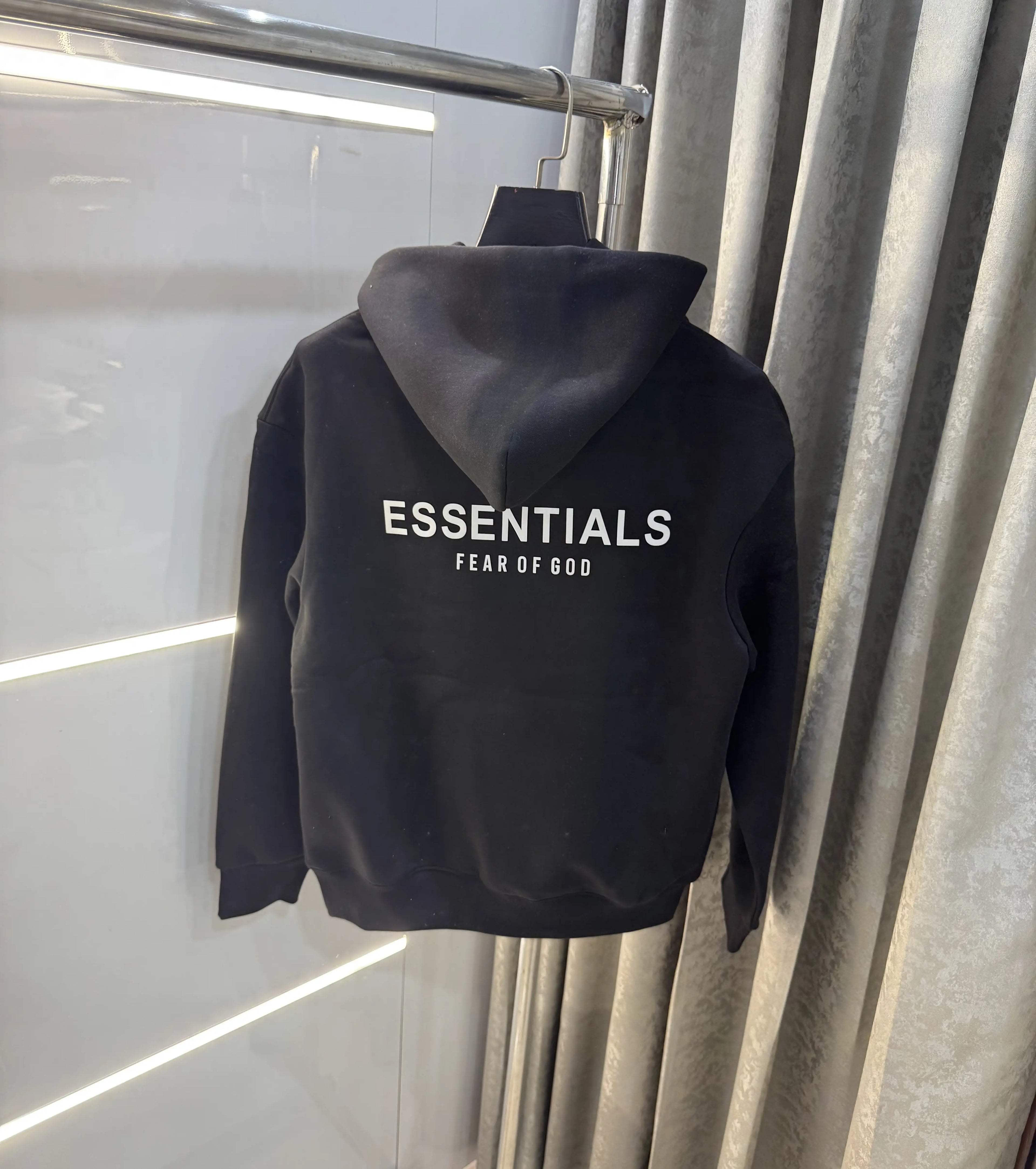 Essential Black Logo Work Imported Hoodie