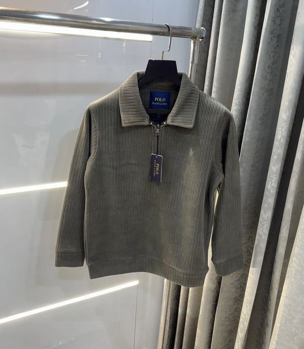 Ralph  Lauren Green Cord Imported Pull Sweatshirt