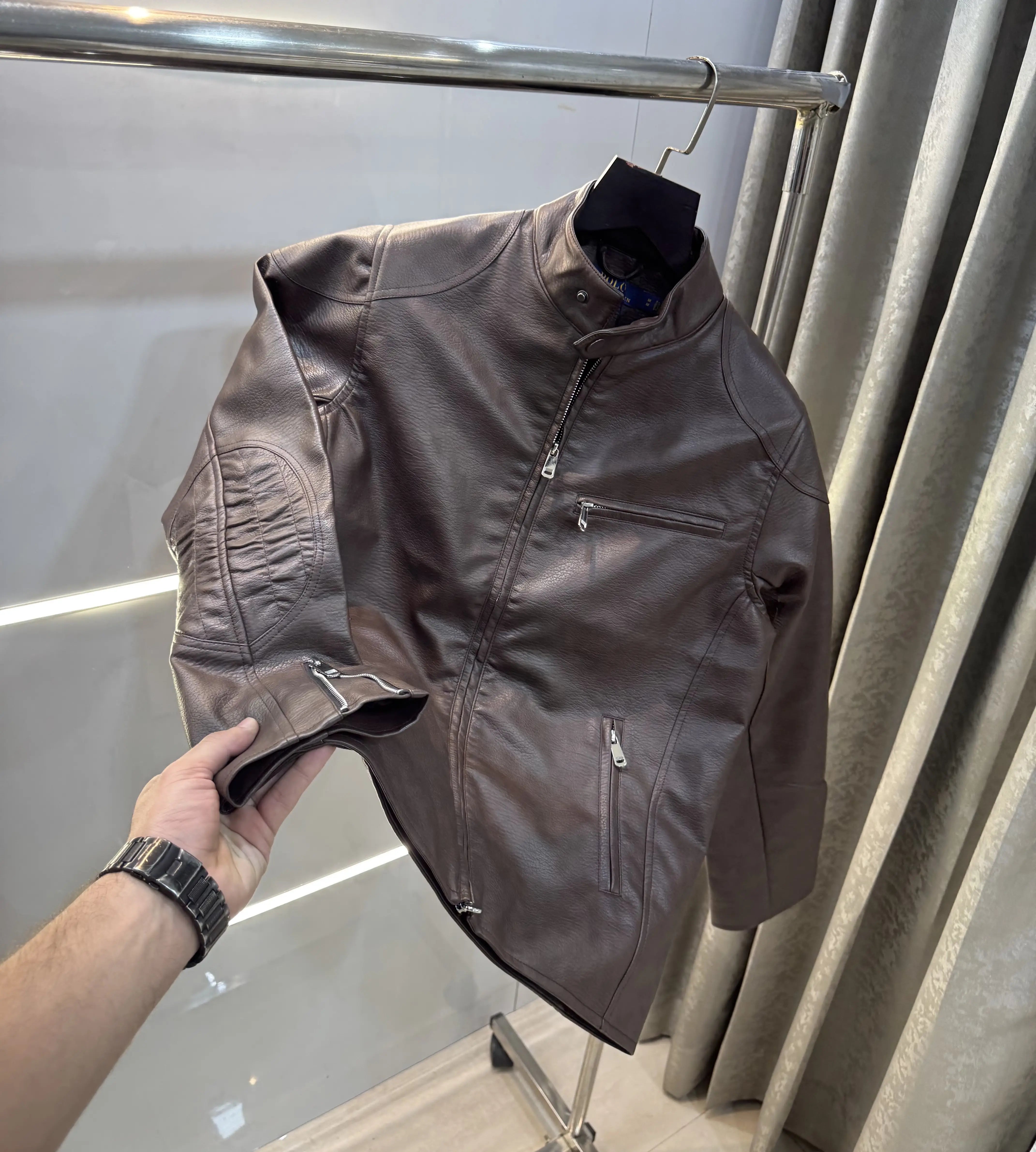 Ralph  Lauren Brown Premium Leather Jacket Main image