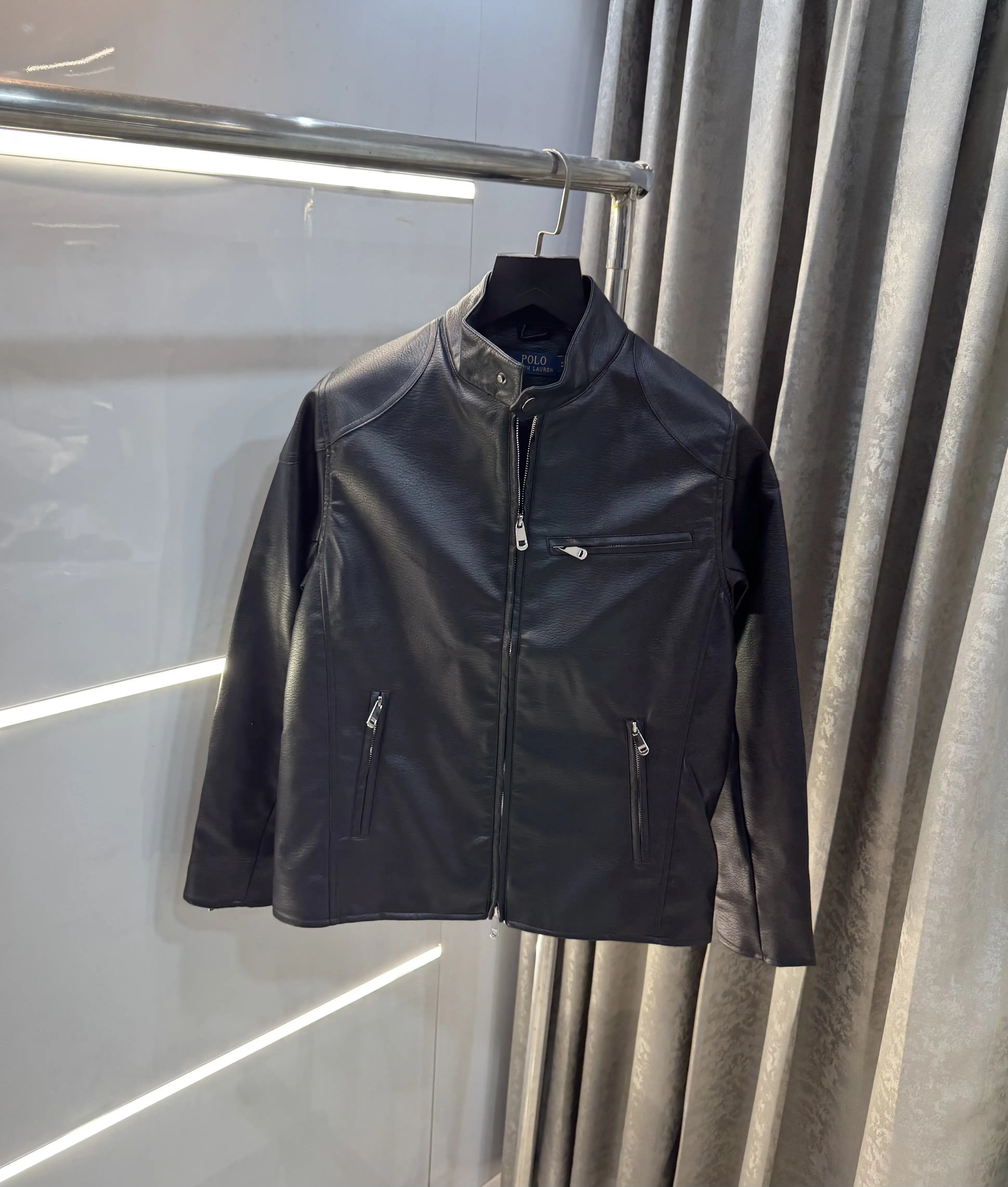 Ralp h  Lauren Black Premium Leather Jacket Main image