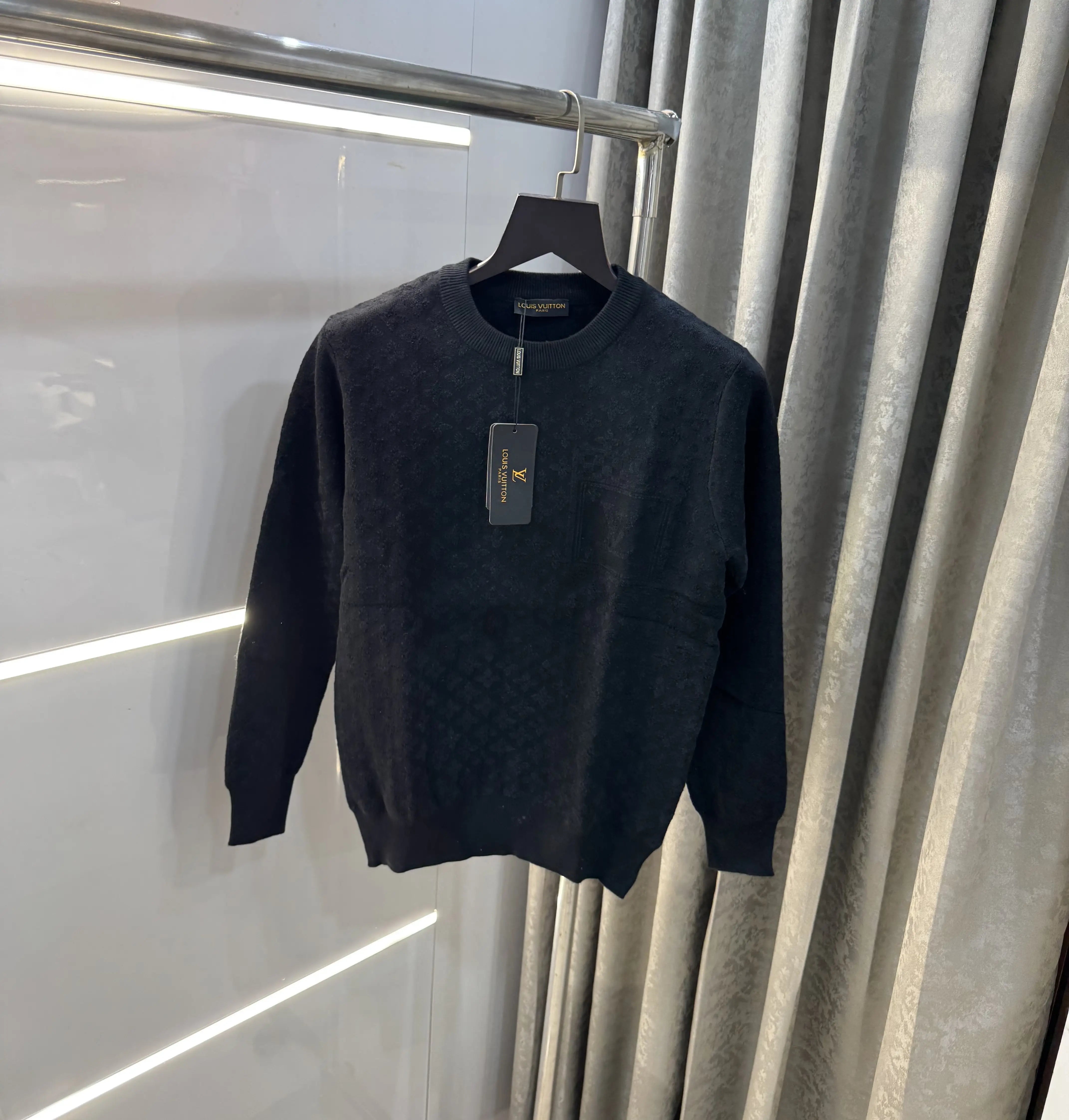 Louis  Vuitton Black Logo Work Imported Pull Over Secondary image