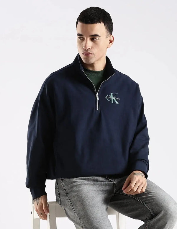 Calvin  Klein Navy Blue Zip Premium Sweatshirt