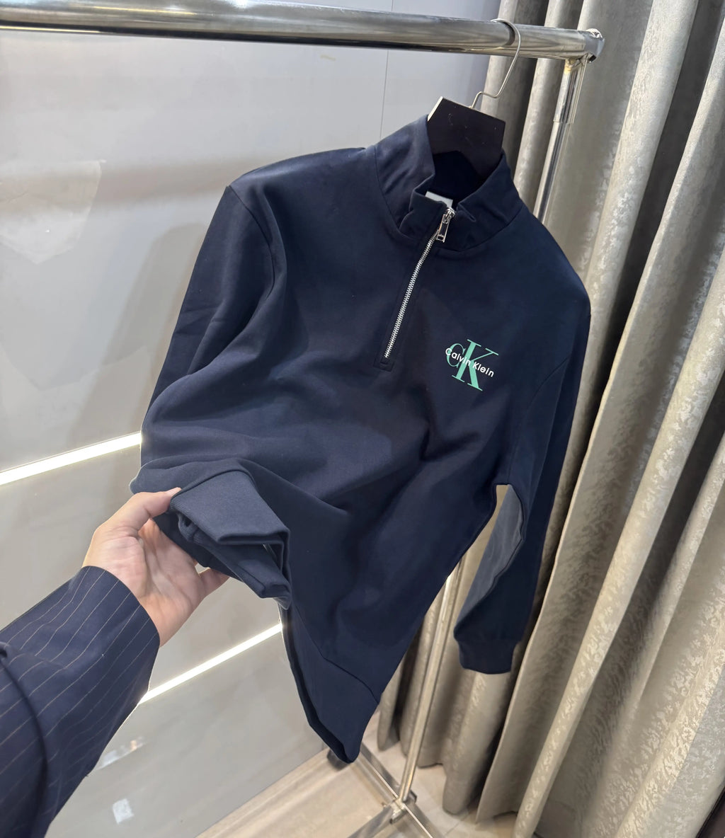 Calvin  Klein Navy Blue Zip Premium Sweatshirt