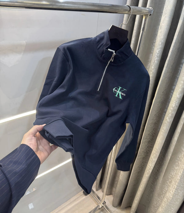 Calvin  Klein Navy Blue Zip Premium Sweatshirt
