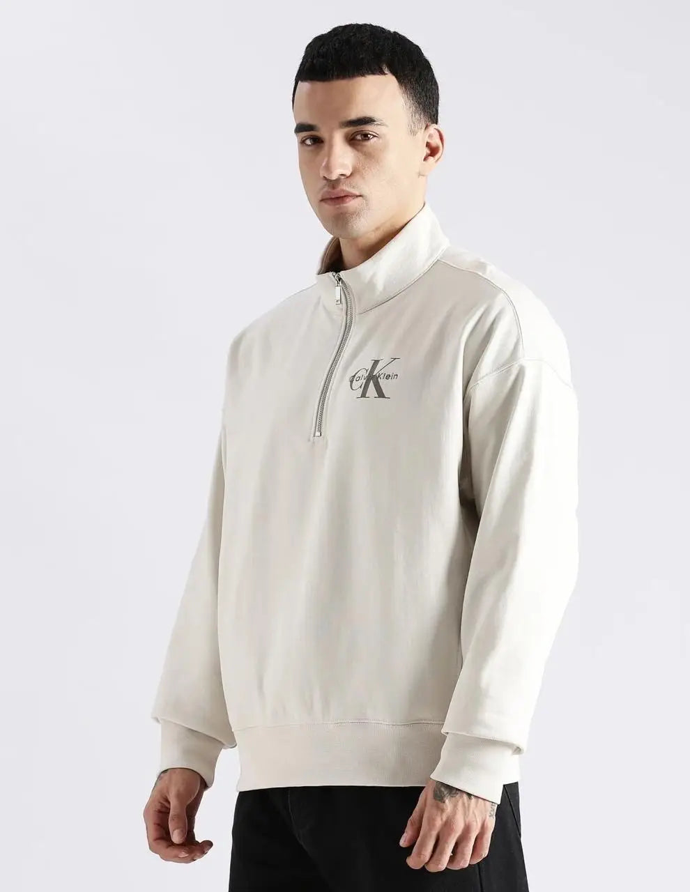 Calvin  Klein Cream Zip Premium Sweatshirt Main image