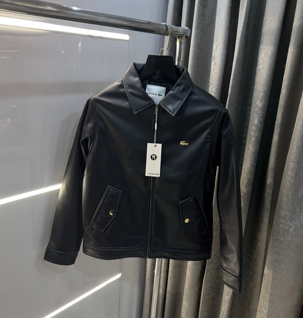 Lacost e Black Back Work Imported Leather Jacket