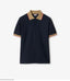 Burberr y Navy Blue Logo Work Imported Polo T-Shirt