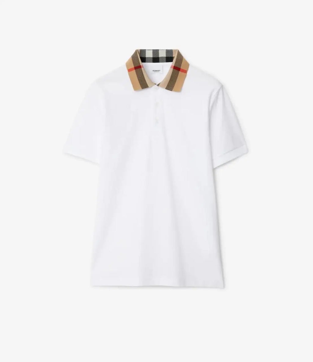 Burberr y White Logo Work Imported Polo T-Shirt